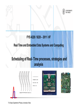 Scheduling of Real- Time Processes, Strategies and Analysis