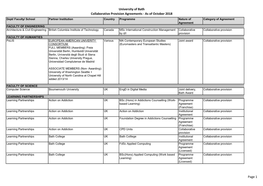 University of Bath Collaborative Provision Agreements