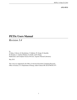 Petsc Users Manual Revision 3.4