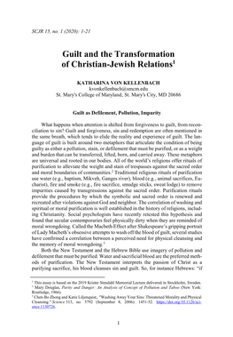 Guilt and the Transformation of Christian-Jewish Relations1