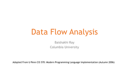 Data Flow Analysis