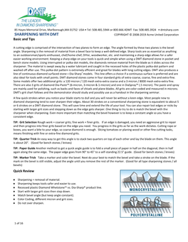 SHARPENING with DMT COPYRIGHT © 2008-2019 Acme United Corporation Basic and Tips