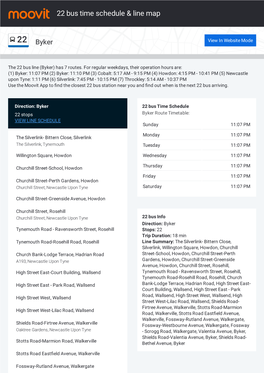 22 Bus Time Schedule & Line Route