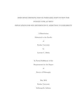 Does Binge Drinking Induce Pmdd-Like Dysfunction For