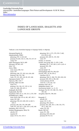 Index of Languages, Dialects and Language Groups