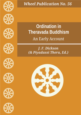 Wh 56. Ordination in Theravada Buddhis, an Early Account