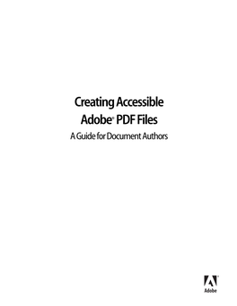 Creating Accessible Adobe PDF Files
