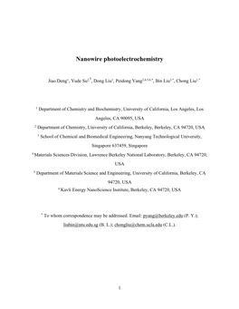 Nanowire Photoelectrochemistry