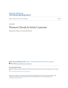 Women's Chorale & Schola Cantorum