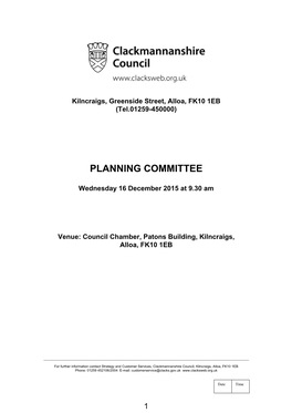 Planning Committee 16 December 2015 Agenda