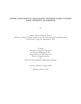 Power Allocation in OFDM-Based Cognitive Radio System Using