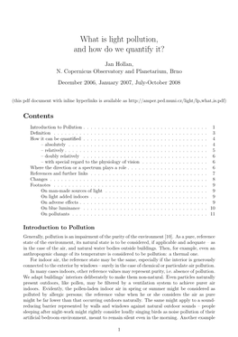 What Is Light Pollution, and How Do We Quantify It?