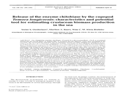 Release of the Enzyme Chitobiase by the Copepod Temora Longicornis: Characteristics and Potential Tool for Estimating Crustacean Biomass Production in the Sea