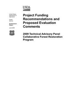 2009 Project Funding Recommendations and Proposed Evaluation