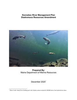 Kennebec River Management Plan Diadromous Resources Amendment Prepared By