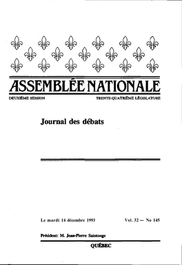 Le Mardi 14 Décembre 1993 Vol. 32 — No