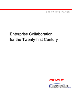 Enterprise Collaboration for the Twenty-First Century