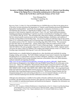 Inventory of Habitat Modifications to Sandy Beaches ME-NY Rice 2015