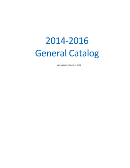 2014-2016 General Catalog