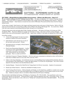 DAYTONA-SUPERBIRD AUTO CLUB WHEELS & DEALS Personal for Sale/ Want