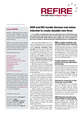 KKR and DIC Bundle German Real Estate Interests to Create