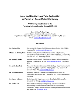 Lunar and Martian Lava Tube Exploration As Part of an Overall Scientific Survey