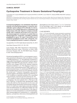 Cyclosporine Treatment in Severe Gestational Pemphigoid