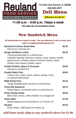 New Deli Menu