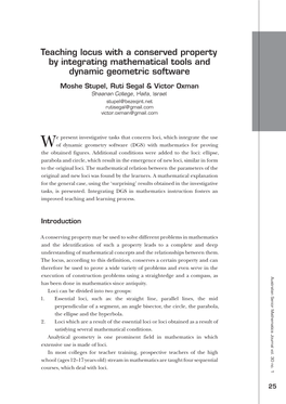 Teaching Locus with a Conserved Property by Integrating Mathematical Tools and Dynamic Geometric Software