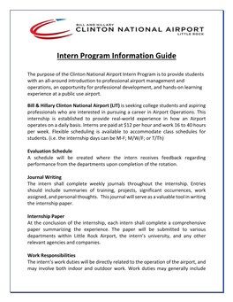 Intern Program Information Guide