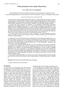 Pollen Presenters in the South African Flora