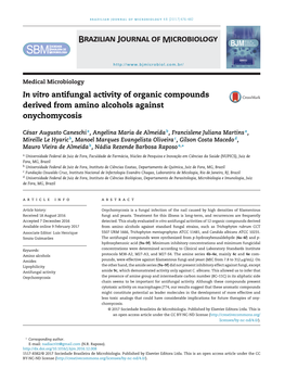 In Vitro Antifungal Activity of Organic Compounds Derived from Amino