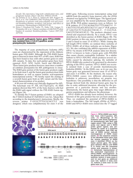 The Seventh Pathogenic Fusion Gene FIP1L1-RARA Was Isolated from a T