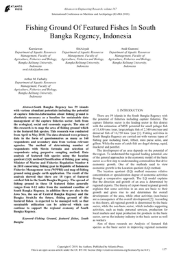 Fishing Ground of Featured Fishes in South Bangka Regency, Indonesia