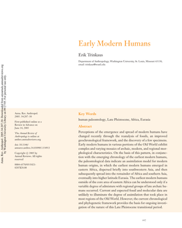 Early Modern Humans