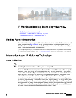 IP Multicast Routing Technology Overview