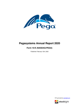 Pegasystems Annual Report 2020