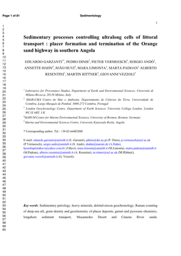 Placer Formation and Termination of the Orange Sand Hi