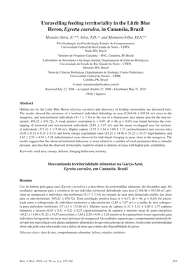 Unravelling Feeding Territoriality in the Little Blue Heron, Egretta Caerulea