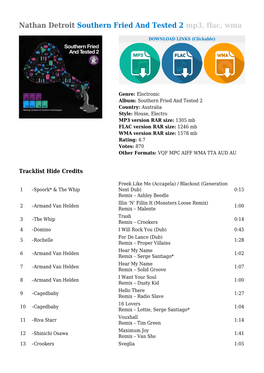 Nathan Detroit Southern Fried and Tested 2 Mp3, Flac, Wma