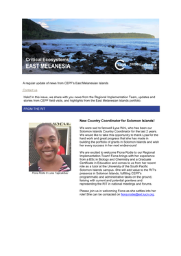 New Country Coordinator for Solomon Islands!