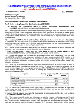 Public Private Partnership in Passenger Train Operation