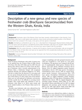 From the Western Ghats, Kerala, India Sameer Kumar Pati1* and Arath Raghavan Sudha Devi2