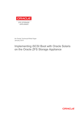 Implementing Iscsi Boot with Oracle Solaris on an Oracle ZFS Storage Appliance