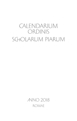 CALENDARIUM ORDINIS Scholarum PIARUM