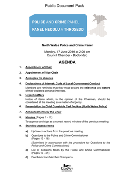 Agenda Document for North Wales Police and Crime Panel, 17/06