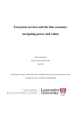 Ecosystem Services and the Blue Economy