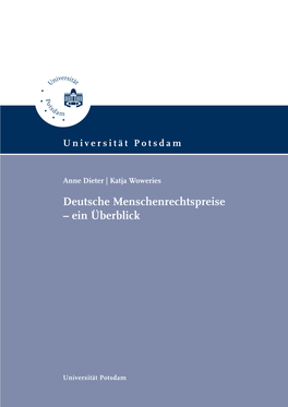 Deutsche Menschenrechtspreise – Ein Überblick