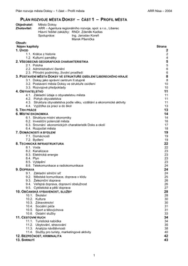 Plán Rozvoje Města Doksy – Část 1 – P Rofil Města 1