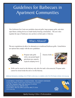 Guidelines for Barbecues in Apartment Communities